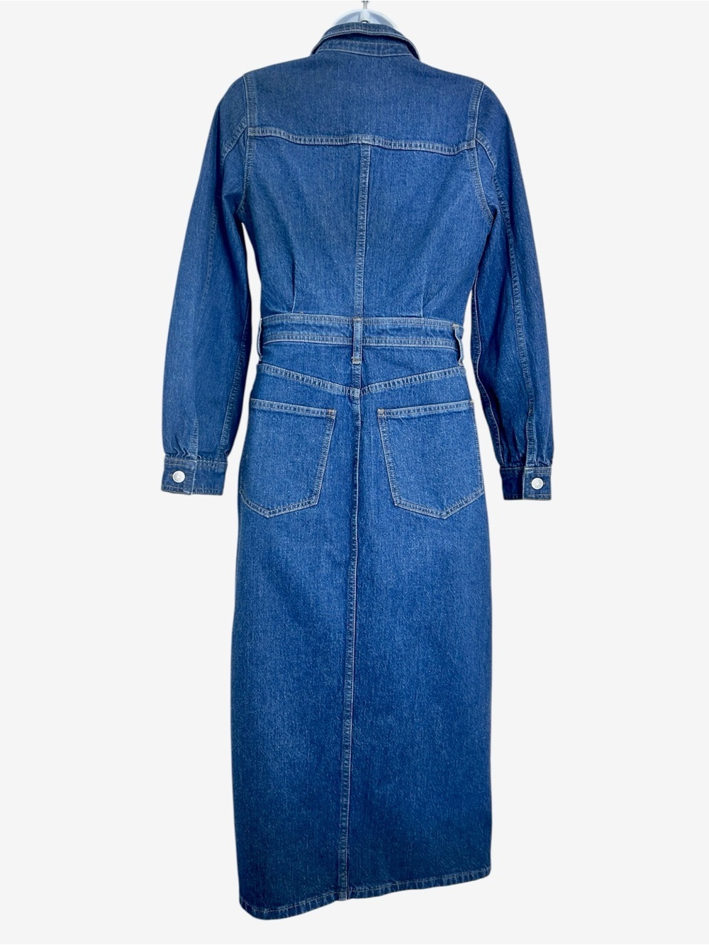 Madewell Denim Midi Shirtdress Size 2 Glissan Wash Heavyweight Cotton Dress NWOT - Picture 9 of 15